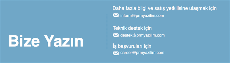 PRM YAZILIM iletişim adresleri